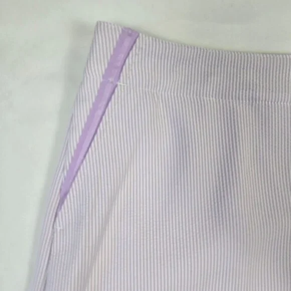 Lady Hagan Essentials Size 14 Purple Orchid Striped Seersucket Skort Pockets NWT